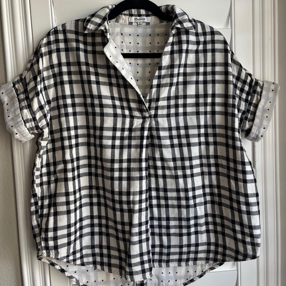 Courier Button-Back Shirt in Double-Faced Plaid